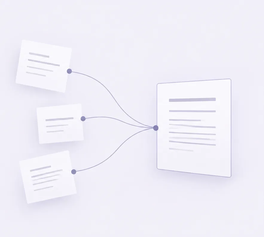 Illustration of notes linked to one document